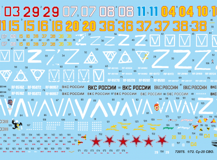 ДЕКАЛИ ДЛЯ СУ-25 СВО 1/72
