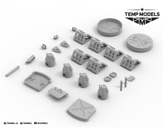КОМПЛЕКТ ЗАГЛУШЕК И КОЛОДОК ДЛЯ СУ-34 - РАСШИРЕННЫЙ  1/32