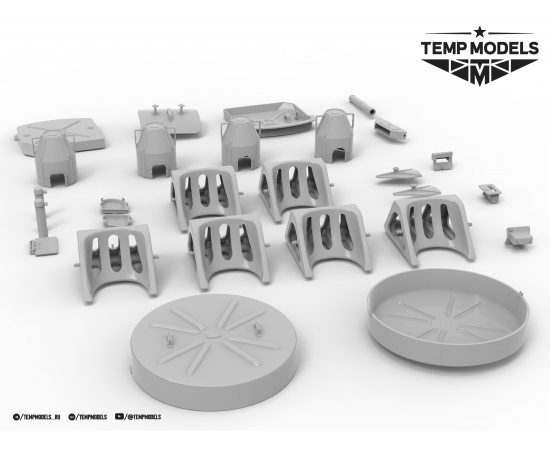 КОМПЛЕКТ ЗАГЛУШЕК И КОЛОДОК ДЛЯ СУ-34 - РАСШИРЕННЫЙ  1/32
