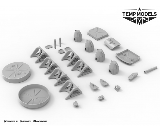 КОМПЛЕКТ ЗАГЛУШЕК И КОЛОДОК ДЛЯ СУ-34 - РАСШИРЕННЫЙ  1/32
