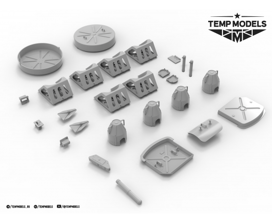 КОМПЛЕКТ ЗАГЛУШЕК И КОЛОДОК ДЛЯ СУ-34 - РАСШИРЕННЫЙ  1/32