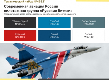 НАБОР АКРИЛОВЫХ КРАСОК: ВКС РФ — СУ-27 ПИЛОТАЖНОЙ ГРУППЫ «РУССКИЕ ВИТЯЗИ»