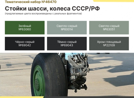 НАБОР АКРИЛОВЫХ КРАСОК: ВВС СССР И ВКС РФ — СТОЙКИ ШАССИ И КОЛЁСА САМОЛЁТОВ