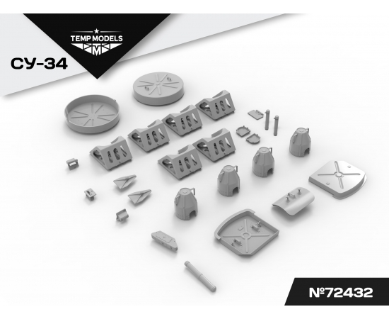 КОМПЛЕКТ ЗАГЛУШЕК И КОЛОДОК ДЛЯ СУ-34 - РАСШИРЕННЫЙ  1/72