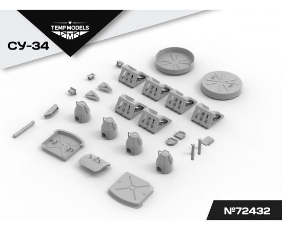 КОМПЛЕКТ ЗАГЛУШЕК И КОЛОДОК ДЛЯ СУ-34 - РАСШИРЕННЫЙ  1/72
