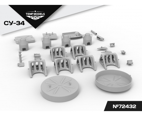 КОМПЛЕКТ ЗАГЛУШЕК И КОЛОДОК ДЛЯ СУ-34 - РАСШИРЕННЫЙ  1/72